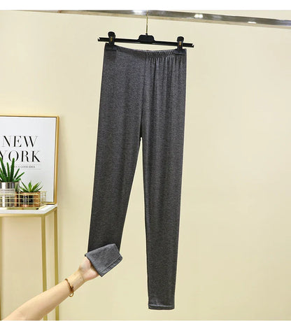 Leggings ajustés taille haute en modal, fins et élastiques, pour le printemps et l'automne, sous-vêtements, vêtements d'intérieur, pantalons longs grande taille