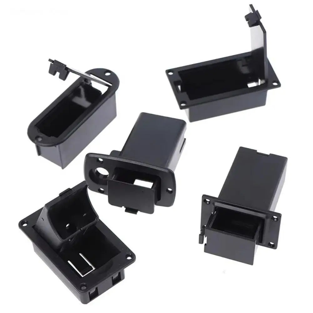 Boîte de batterie de micro de guitare noire Durable, support de batterie en plastique 9V, boîte de rangement de pièces de guitare, boîtier de batterie