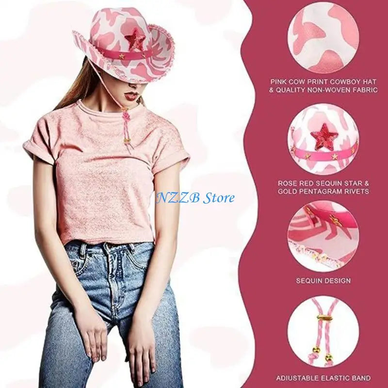 Chapeau Cowboy rêve T21F, chapeau Cowgirl occidental pour femmes filles, accessoires Photo, vache pour