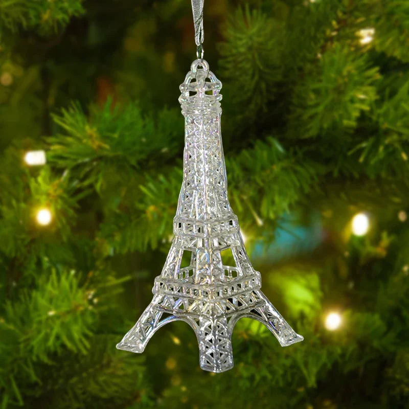 Arbre de noël Transparent flocon de neige suspendus ornements pendentif acrylique 2025 décoration de noël pour la maison cadeaux Navidad nouvel an 2026