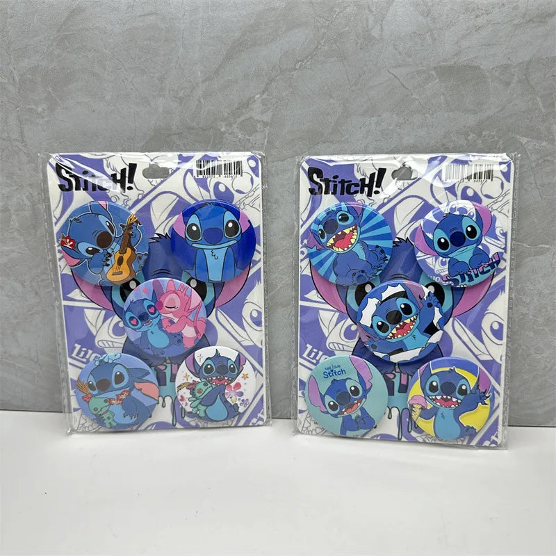 Stitch Lilo & Stitch Badge DIY Décoratif Étain 44mm ACG Articles Doux Bouton Épingles Icône Broche Revers Sac À Dos Badge Accessoires