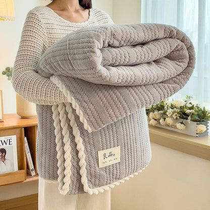 Category A Thickened Jacquard Velvet Autumn Warm Winter Blanket Soft Delicate Warmth Sofa Blankets for Thorw Comfortable Duvet