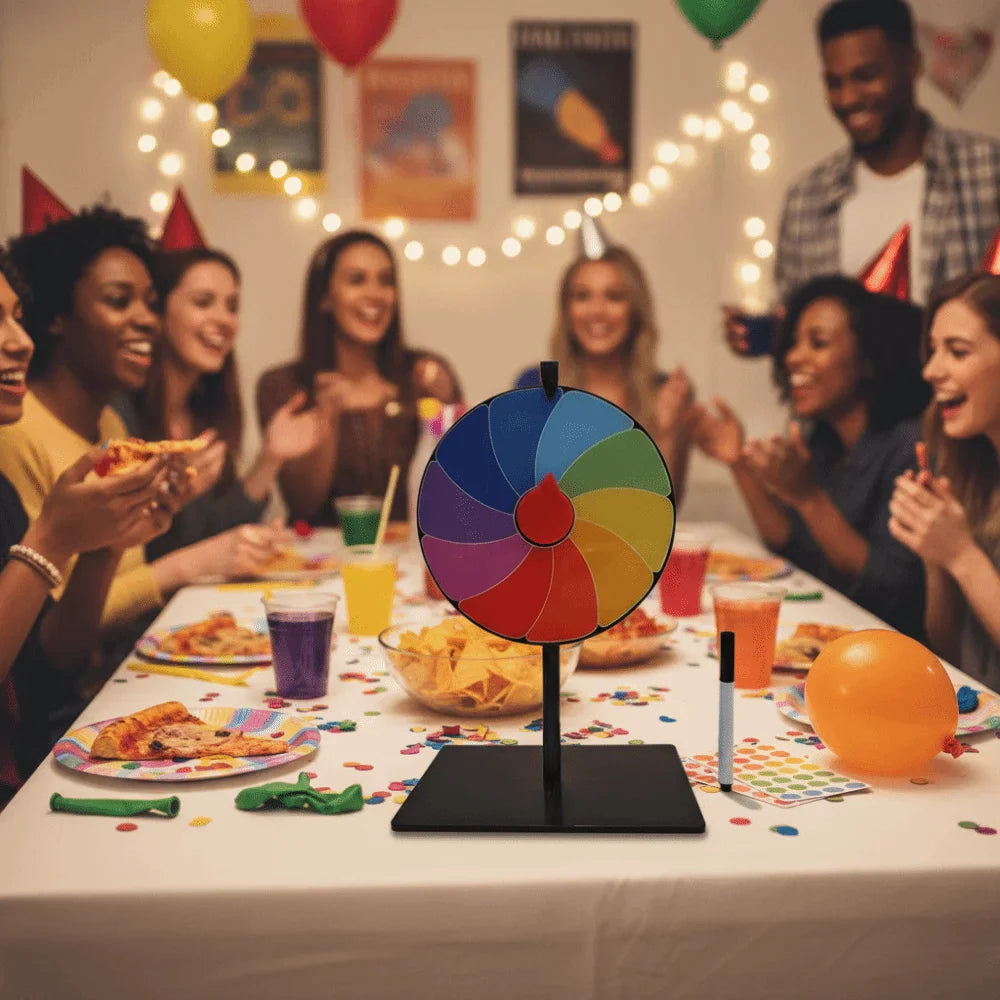 Roue de Fortune réutilisable en ABS, Base Stable, roue de Roulette de couleur, jeu interactif, plateau tournant de prix