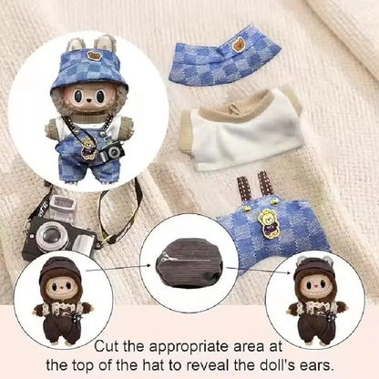 Pour Gxlaihly Vêtements de poupée Labubu 17 cm, tenue mignonne, convient aux poupées Labubu 17 cm, vêtements de poupée à la mode