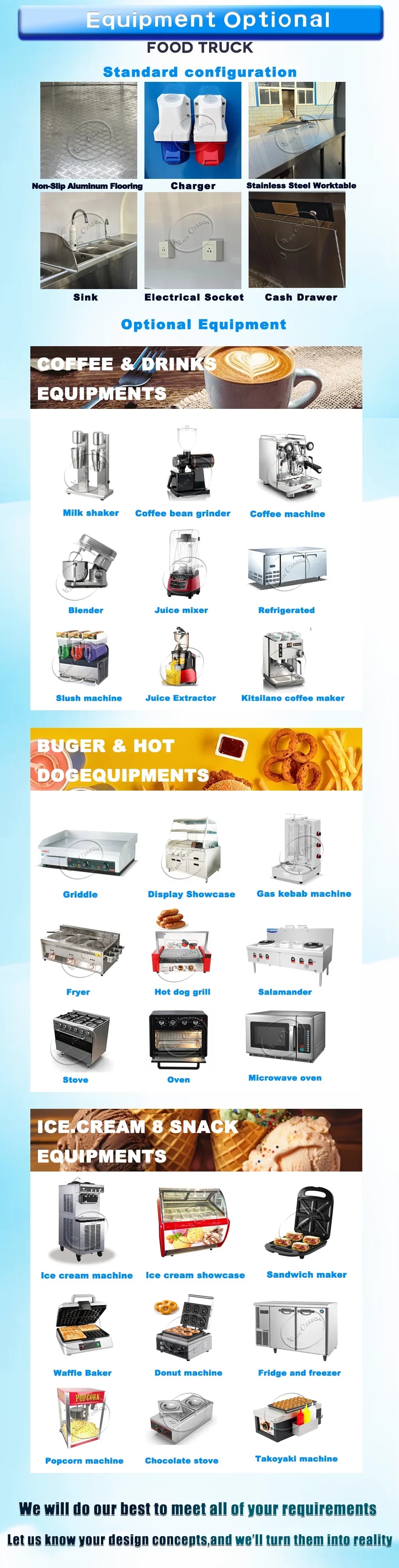 Outdoor Food Trailer with Well-Equipped Interior Space Practical Mobile Kitchen for Catering Events