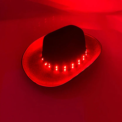 Chapeau de cowboy LED télécommandé pour femmes et hommes, chapeaux de cow-girl occidentaux, robe de l'ouest, vêtements de sauna scintillants pour Halloween, casquette unisexe, mode