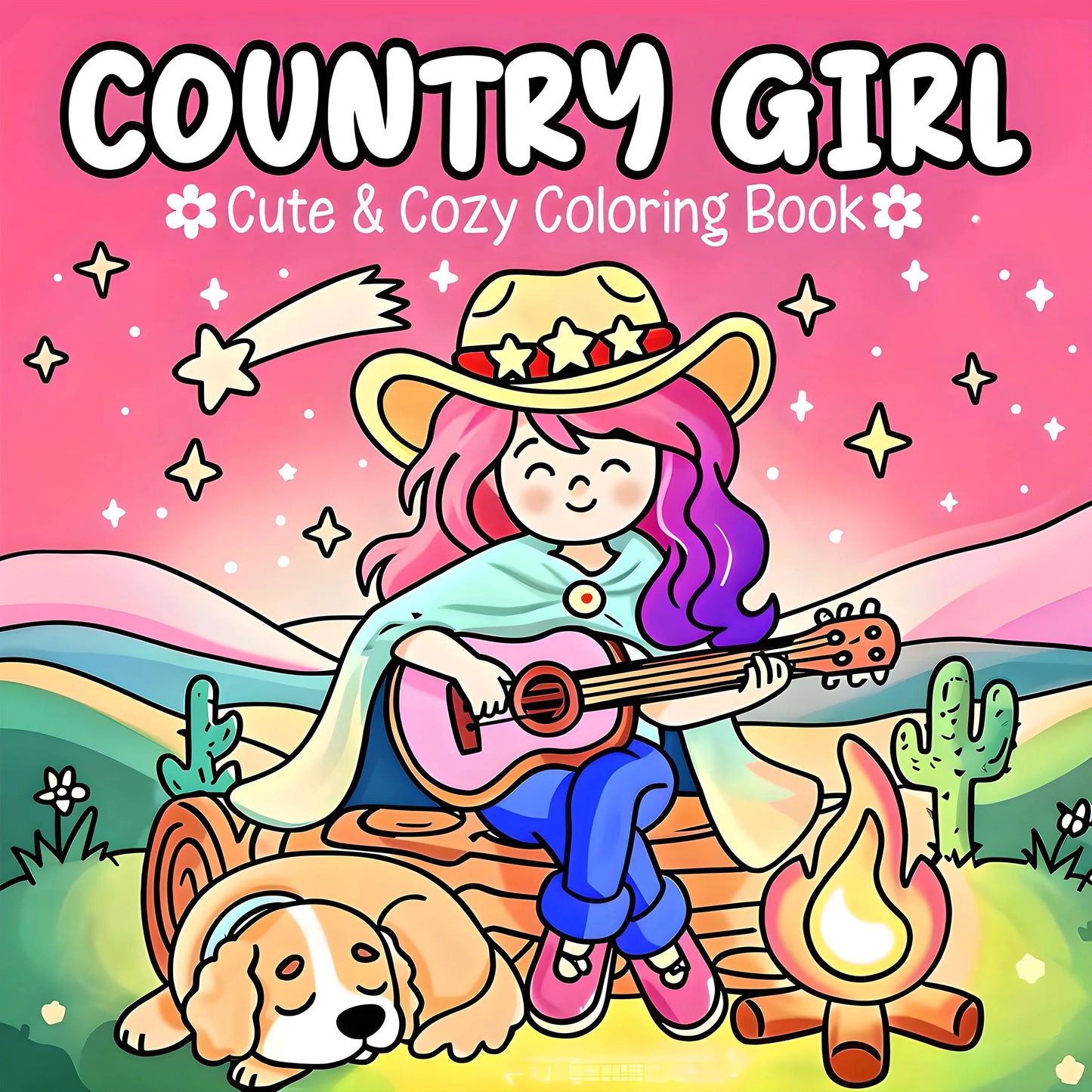 COUNTRY GIRL: Coloring Book for Adults Featuring Cute Cozy Daily Activities for Relaxation (Cozy Spaces Coloring)
