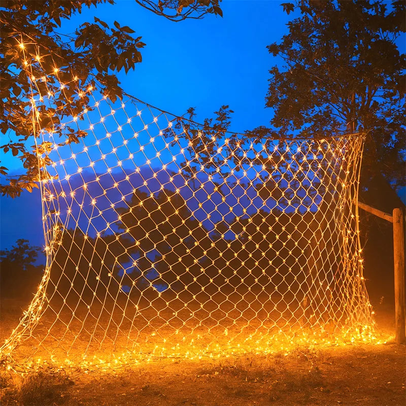 Net LED String Lights 8Modes 220V 110V EU Plug Festival Christmas Decoration Halloween New Year 2026 Wedding Party