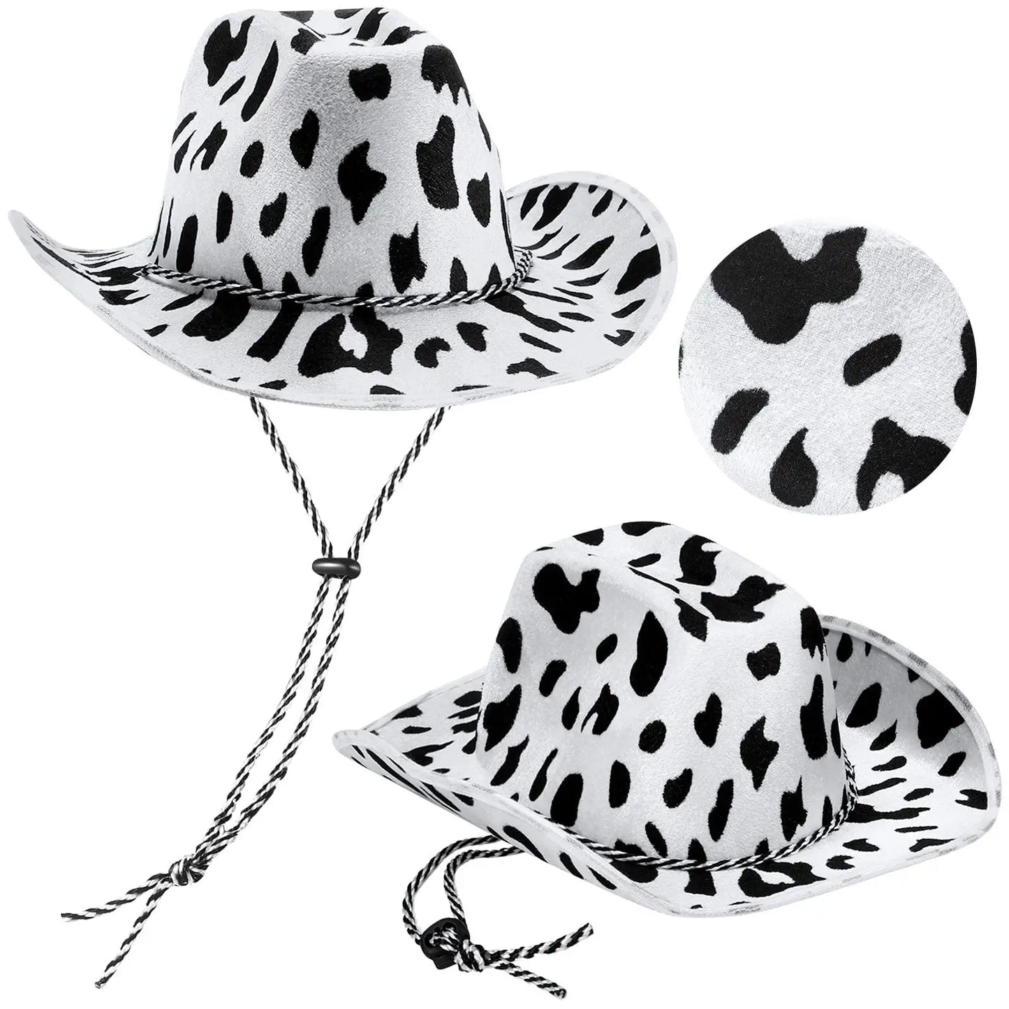 Lightweight and Sturdy Cow Print Cowboy Hat, Costume Accessories for Cowboy, Halloween Themed Parties, Stage