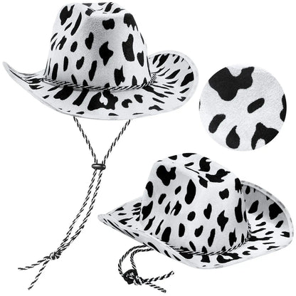 Lightweight and Sturdy Cow Print Cowboy Hat, Costume Accessories for Cowboy, Halloween Themed Parties, Stage