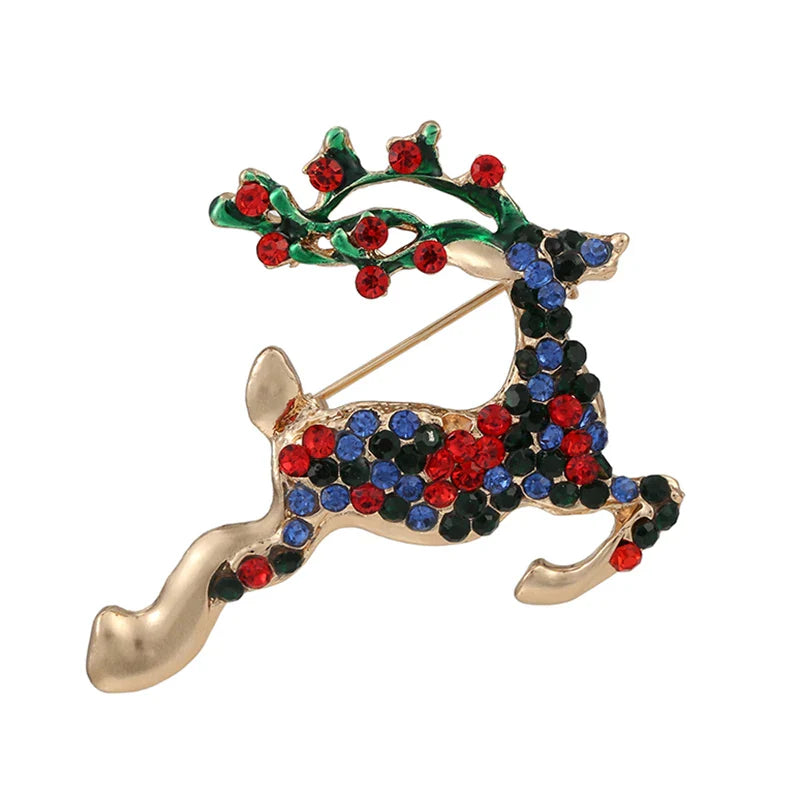 Christmas Brooches for Men and Women, Santa Claus Hat, Gloves, Bells, Socks, Rhinestone Suit, Metal Brooches, Badges, New Year Gift, 2022