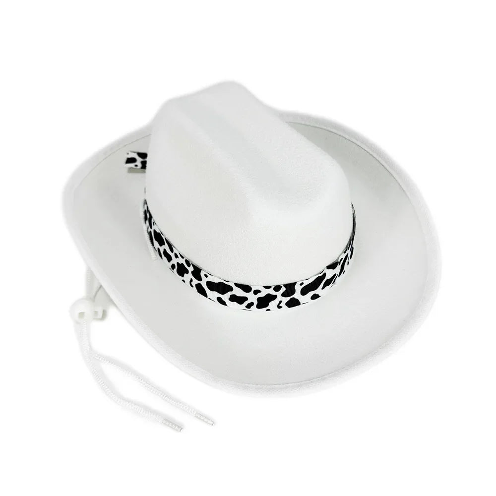 Children's Cowboy Hat, High-Quality Cowgirl Hat, Cow Print Jazz Hat, Festive for Festival, Western Themed Event, Party