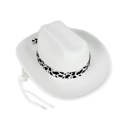 Children's Cowboy Hat, High-Quality Cowgirl Hat, Cow Print Jazz Hat, Festive for Festival, Western Themed Event, Party