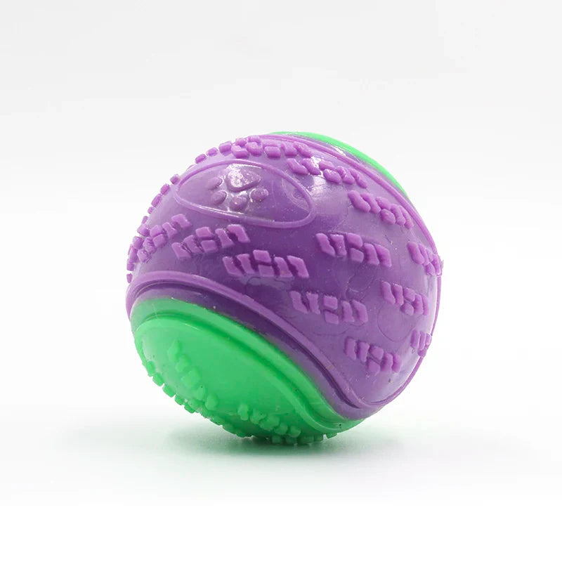 Interactive dog toys, soft TPR pet tooth cleaning toys, bite resistance, squeaky ball