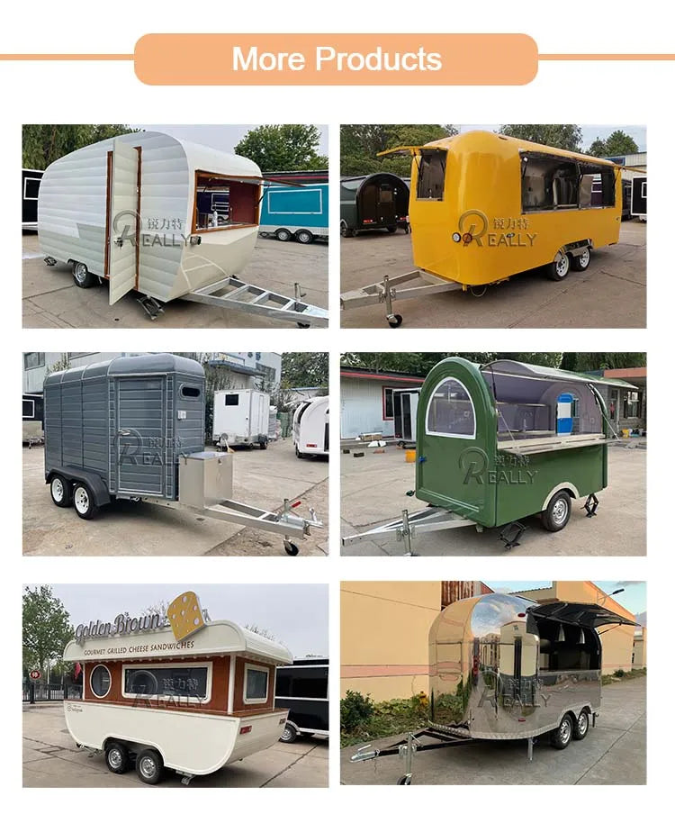 Camion de nourriture commercial en acier inoxydable pour collations, kiosque à café, cuisine mobile, camion de concession, remorque alimentaire à vendre