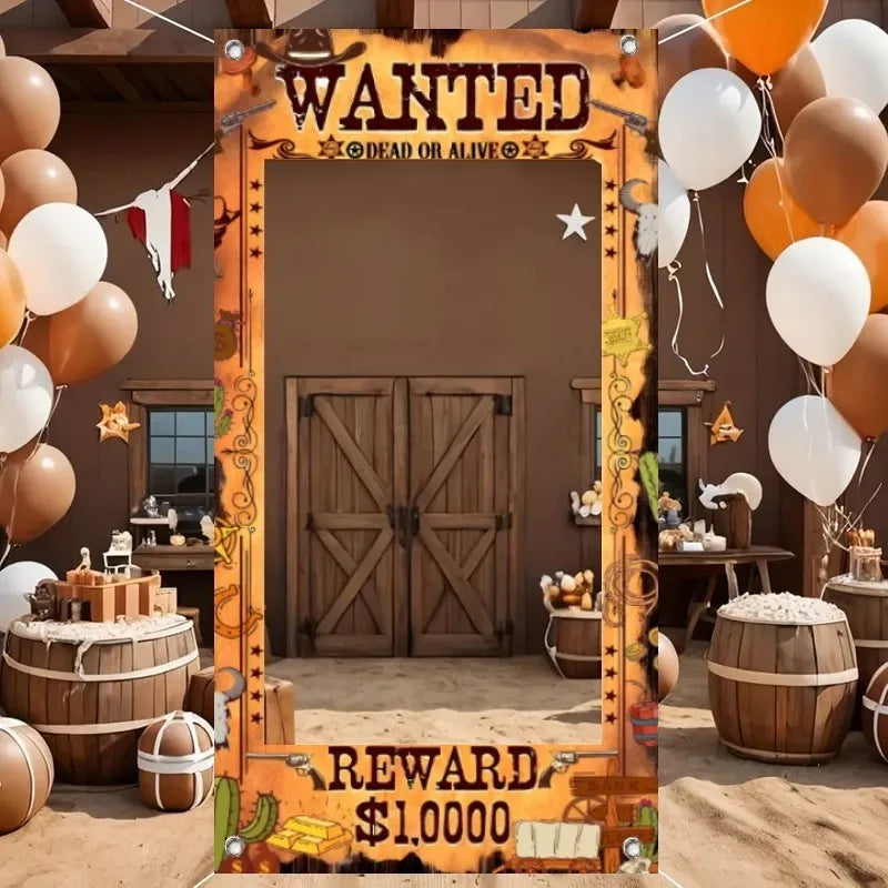 Vibrant Cowboy Party Banner, 1 Piece, Western Theme Decorations Perfect for Birthday, Shower, and Photo Prop with Wild Back
