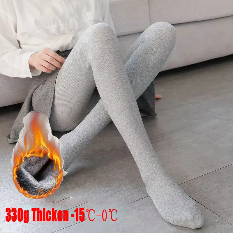 Leggings thermiques épais d'hiver 130g/330g en polaire chauds pour femmes, collants taille haute élastiques, moulants et sexy 2026