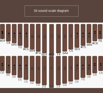 LINGTING-Kalimba à double pouce avec accessoires, clavier musical professionnel, 34 prédire, notes en C
