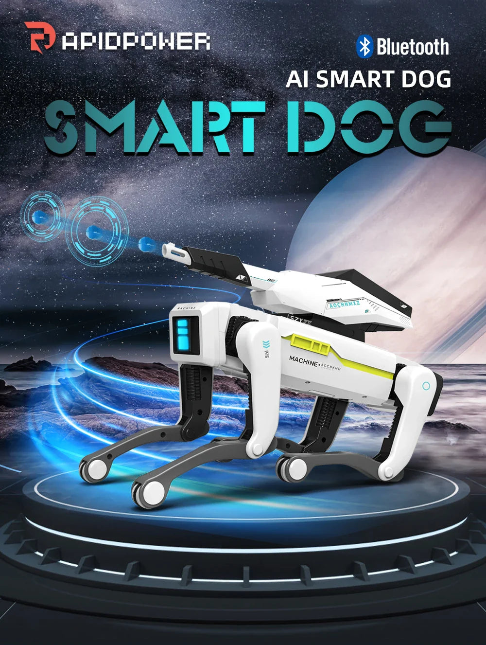 Teeggi électrique RC Robot Intelligent chien avec pince multifonction RC mécanique chien jouet éducatif bionique Robot Intelligent jouet cadeau