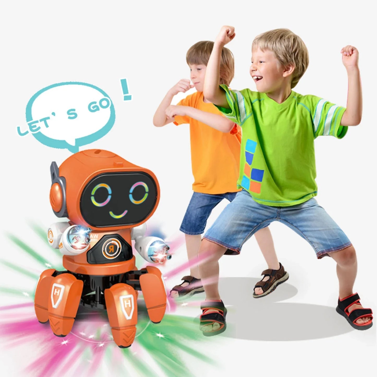 Robot électrique pour enfants, Six griffes, en plastique, Intelligent, danse, chant, lumière, Robot électrique pour garçons
