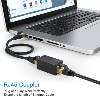 Kebidumei RJ45 Coupler Network Cable Extender 1000Mbps CAT5 CAT6 Ethernet Cable Extender Ethernet LAN Splitter Connector Adapter