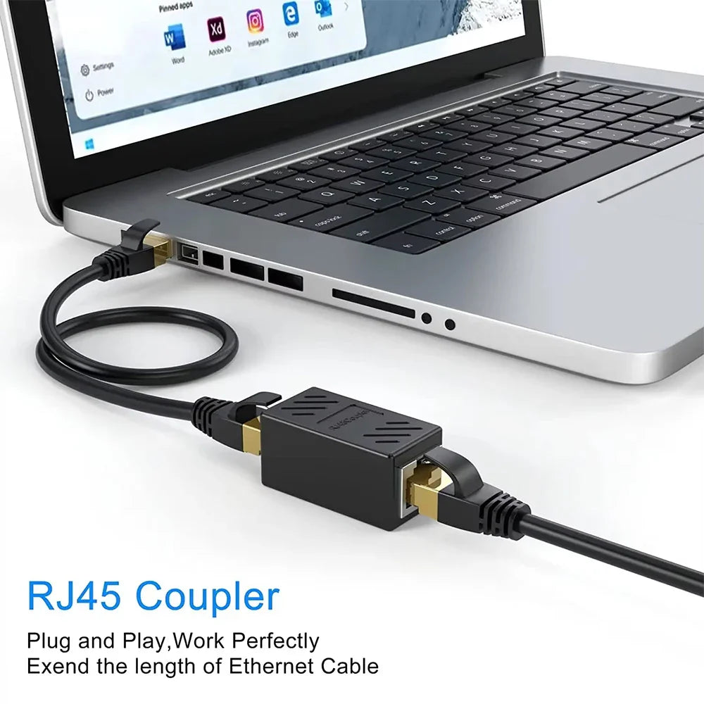 Kebidumei RJ45 Coupler Network Cable Extender 1000Mbps CAT5 CAT6 Ethernet Cable Extender Ethernet LAN Splitter Connector Adapter
