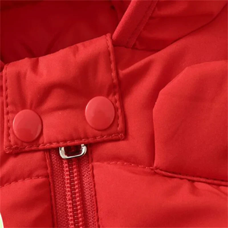 1-6T Hiver Bébé Filles Garçons Vêtements Manteaux Duvet Coton Dessin Animé Capuche Vestes Enfants Combinaison de Ski Salopette Costume de Tout-Petit