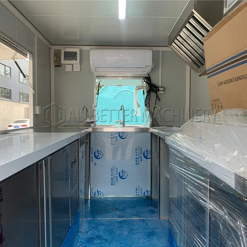 Allbetter Stainless Steel Mobile Food Trailer Hot Dog Carts Concession Food Trailer Towable Food Truck for Sale