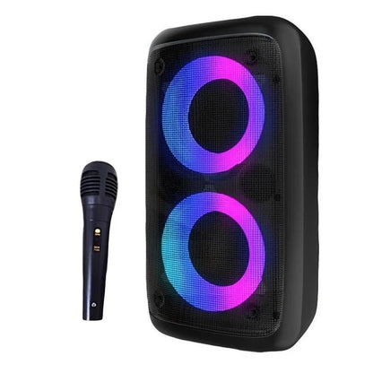 Karaoké Radio FM Enceinte Bluetooth Portable Sans Fil Avec Microphone Lumière Machine Caixa De Som Boîte de Son Musique Subwoofer LED TWS