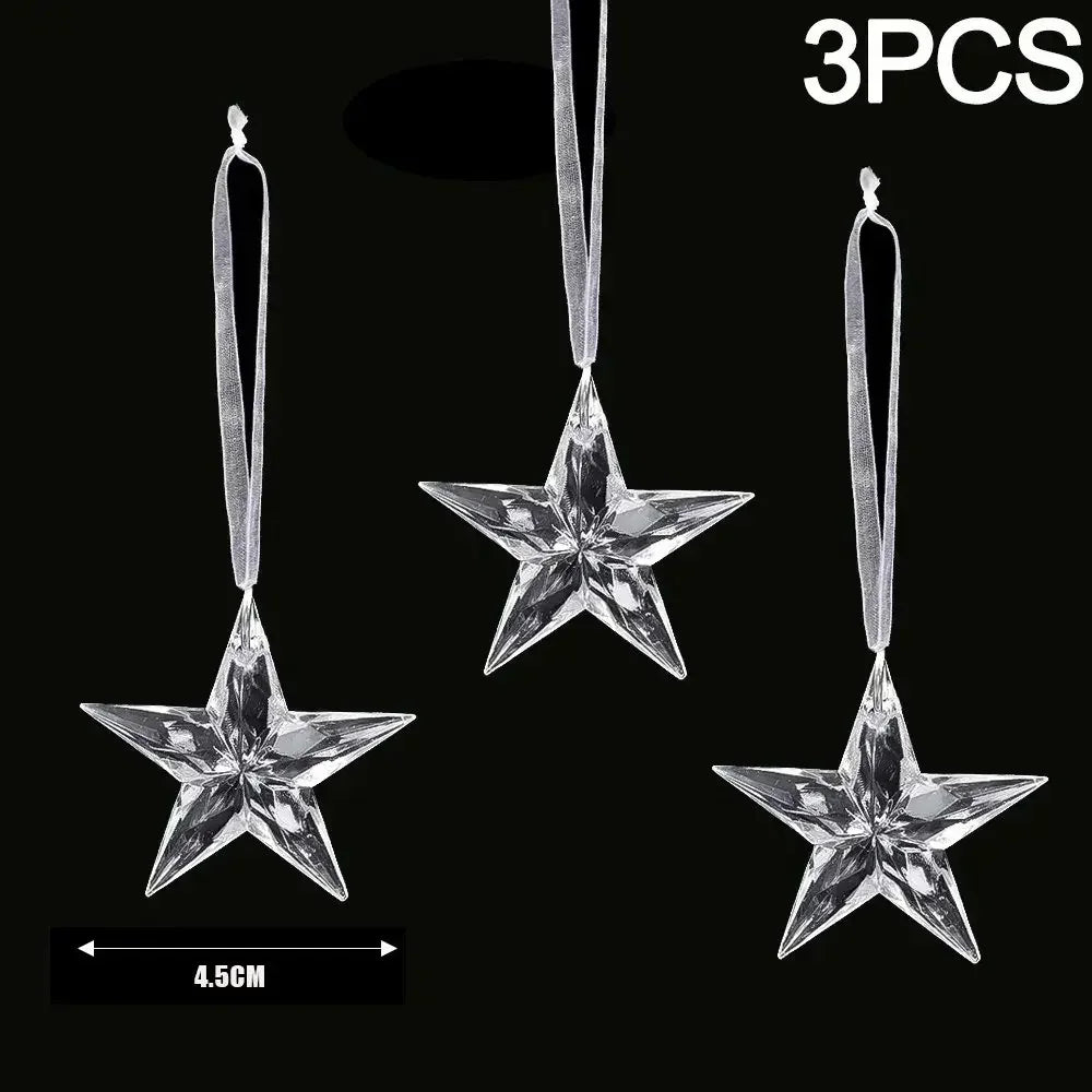 Ornement suspendu de noël en cristal acrylique, 2 à 12 pièces, ange brillant, flocon de neige, pendentif de glaçon pour décorations de fête de noël et du nouvel an
