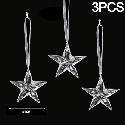 Ornement suspendu de noël en cristal acrylique, 2 à 12 pièces, ange brillant, flocon de neige, pendentif de glaçon pour décorations de fête de noël et du nouvel an