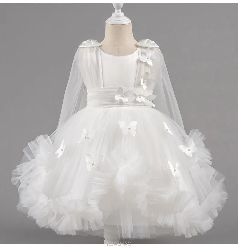 Robe de soirée 2025, robe de princesse pour filles, tenue de concours de fleurs, piano, Recital, anniversaire, mariage, jupe de ballerine, occasion formelle