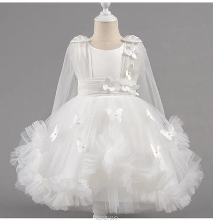 Robe de soirée 2025, robe de princesse pour filles, tenue de concours de fleurs, piano, Recital, anniversaire, mariage, jupe de ballerine, occasion formelle