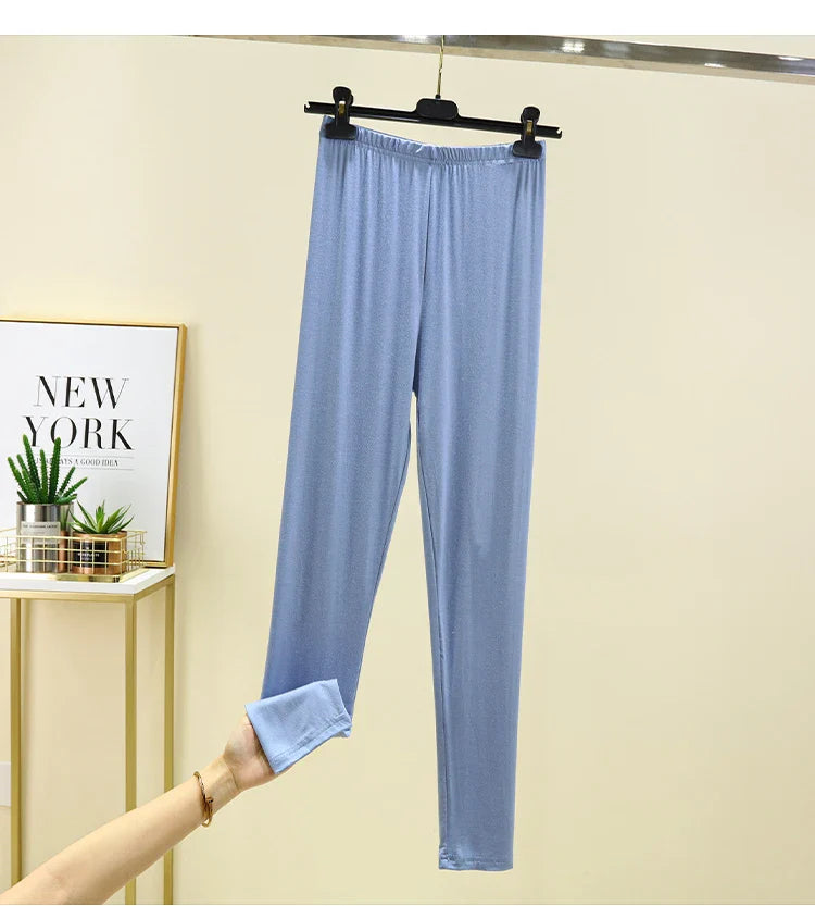 Leggings ajustés taille haute en modal, fins et élastiques, pour le printemps et l'automne, sous-vêtements, vêtements d'intérieur, pantalons longs grande taille
