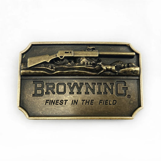 WesBuck Brand Field Gun Metal Vintage Belt Buckle Handmade Homemade Accessories Waistband DIY Western Cowboy Rock Style