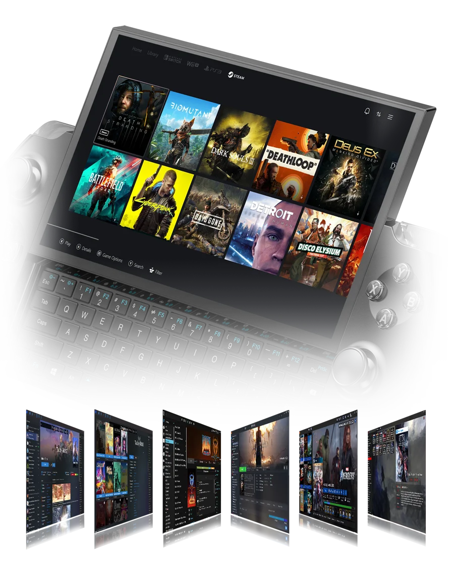 GPD 2025 WIN 4 32 Go de RAM 1 To 2 To Disque Dur AMD 8840U HX370 Processeur Console de Jeu Portable Mini PC Écran Tactile