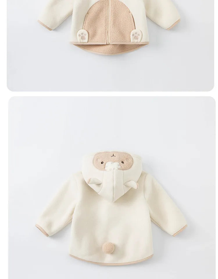 Dave Bella Cute Animal Shape Children Hoodie Cartoon Boys Girls Coat Autumn Warm Hooded Outerwear Toddler Girl Clothes DBX14462