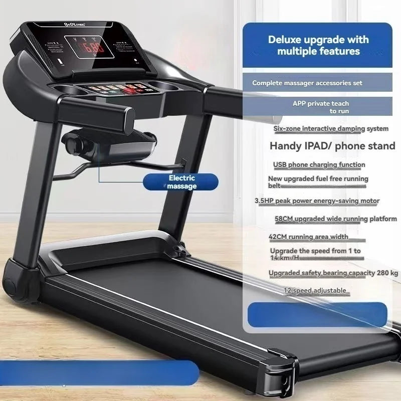 Tapis de course pliable multifonctionnel, mini tapis de course à domicile, équipement d'exercice intérieur, maison pliante de gym, 220V