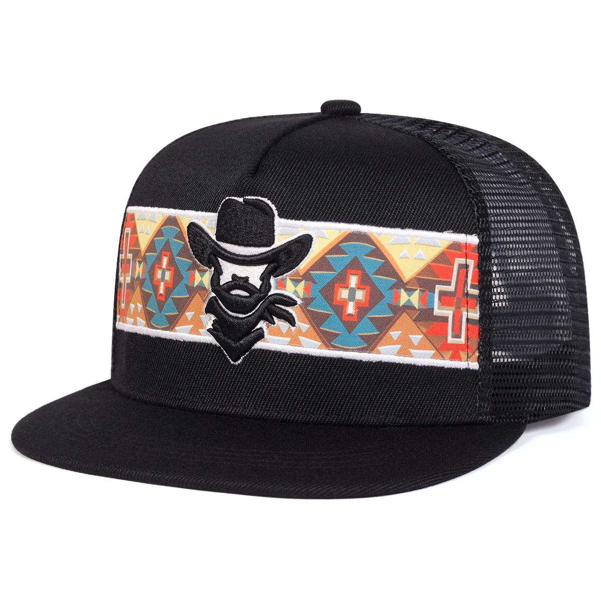 Unisex Western cowboy embroidery Hip-hop Net Hats Spring Summer Outdoor Adjustable Casual Baseball Caps Sunscreen Hat Sports Cap
