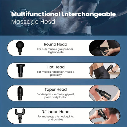 Electric Percussion Massage Gun Deep Tissue Body Massager for Neck Back Shoulder - Fitness Muscle Relaxation Tool