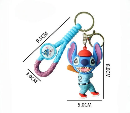 Stitch Wear Sportswear Play Basketball Play Baseball Series Key Chain Backpack Handbag Pendant Decoration Kid Interesting Gift