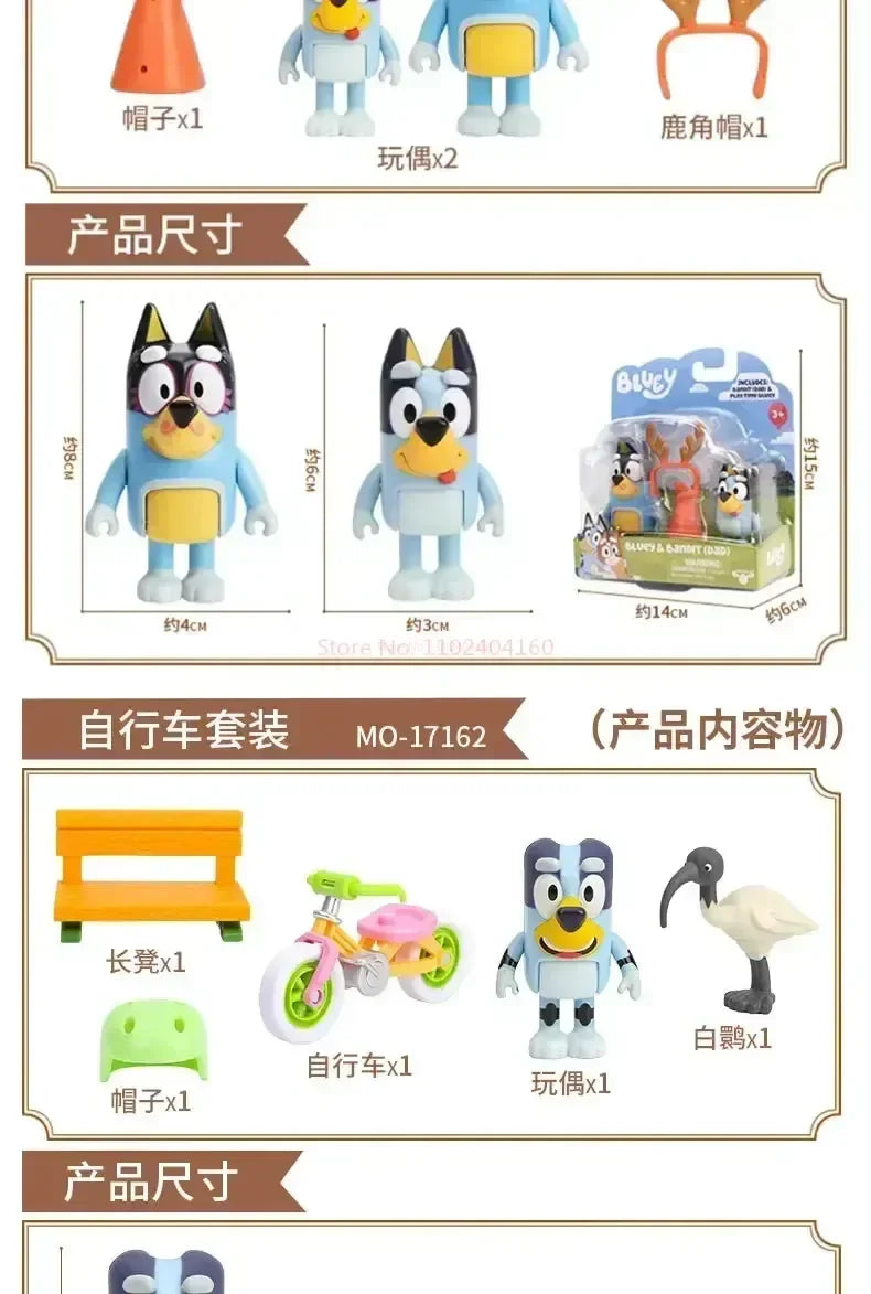 Muse Moose Bluey Famille Jouet Bluey Et Amis Bingo Bandit Poupée Ornements De Poupée Cadeau D'anniversaire Pour Enfants Jouet Maison De Jeu Ornements