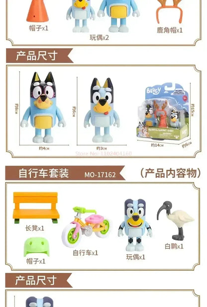Muse Moose Bluey Famille Jouet Bluey Et Amis Bingo Bandit Poupée Ornements De Poupée Cadeau D'anniversaire Pour Enfants Jouet Maison De Jeu Ornements