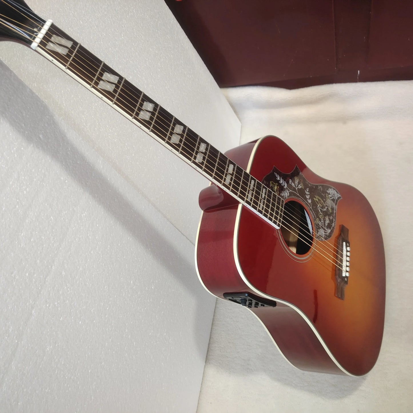 [Original Guitar] High-quality Bird acoustic guitar, solid spruce top, 301EQ, cow bone nut, free shipping from US warehouse,