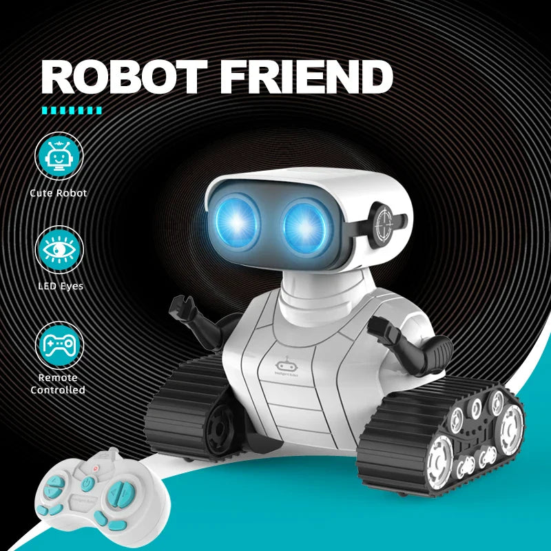 Ebo Robot jouets Robot RC Rechargeable pour enfants garçons et filles jouet télécommandé avec musique et yeux LED cadeau pour enfants