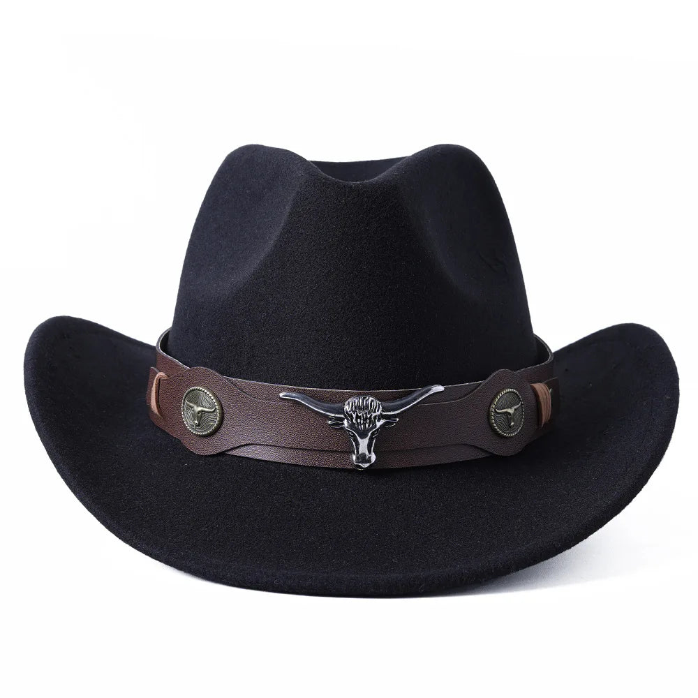 Chapeau de cowboy divers accessoires chapeau de cowboy monochrome en feutre chapeau d'extérieur homme et femme chapeau de cavalier chapeau femme