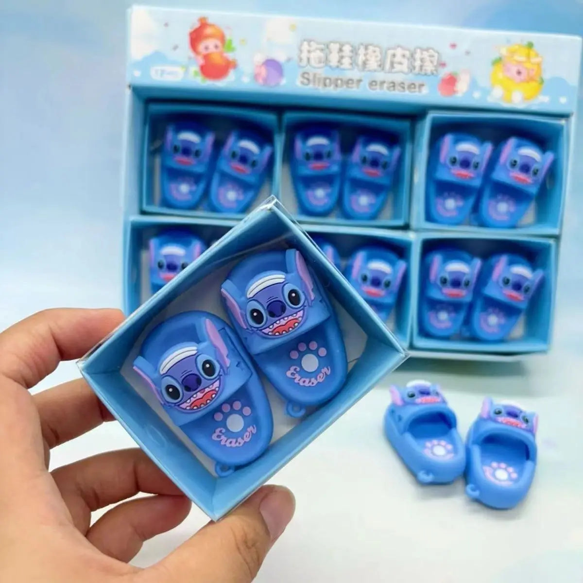 Stitch Lilo and Stitch animation peripheral creative cartoon cute slippers shape eraser school supplies clean and less debris