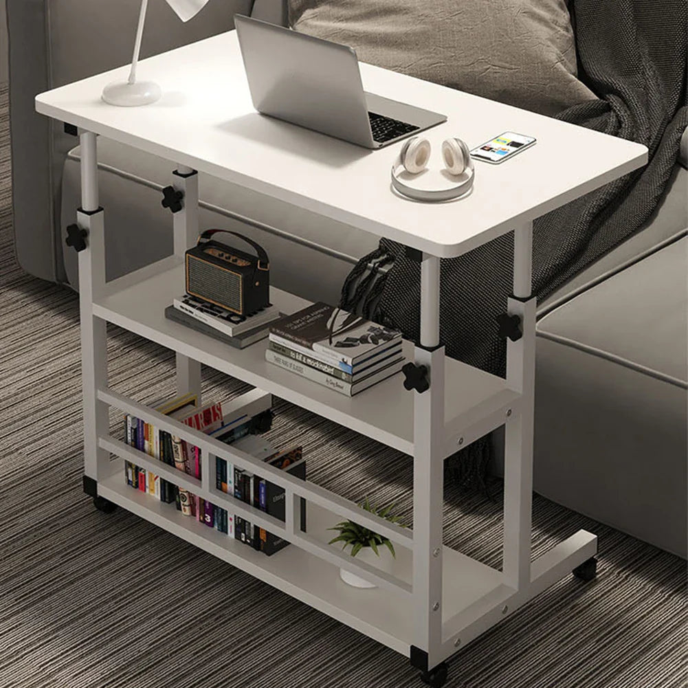 Table de chevet réglable en hauteur, rangement multicouche, roue pivotante, bureau de maison, ordinateur portable, bureau debout pour Table élévatrice à domicile