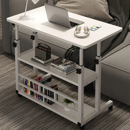 Table de chevet réglable en hauteur, rangement multicouche, roue pivotante, bureau de maison, ordinateur portable, bureau debout pour Table élévatrice à domicile