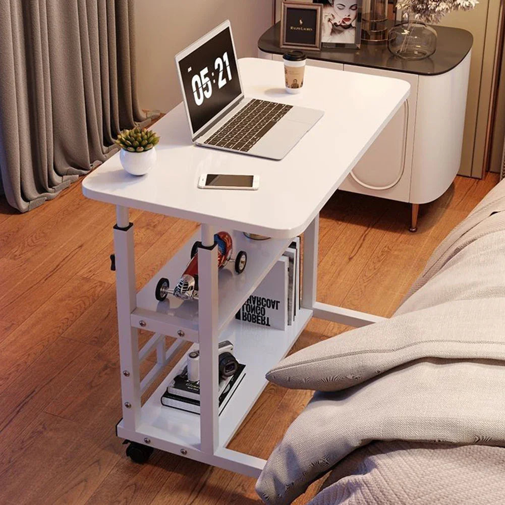 Table de chevet réglable en hauteur, rangement multicouche, roue pivotante, bureau de maison, ordinateur portable, bureau debout pour Table élévatrice à domicile